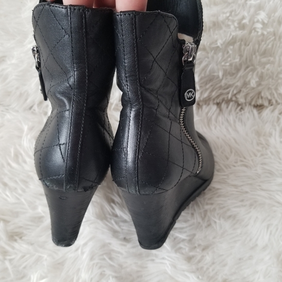 MICHAEL Michael Kors Leather Wedge Boots, 6.5 - Picture 5 of 9